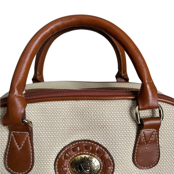 Canvas & Faux Leather Satchel Bag - Picture 4 of 14